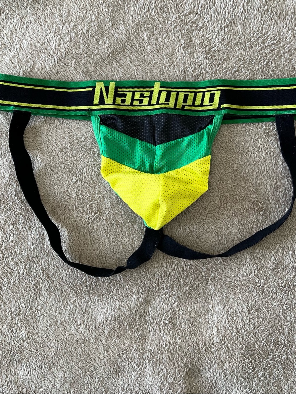 Nasty Pig Black, Green & Yellow Mesh Athletic Jock